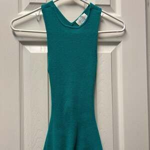 JUN & IVY Teal Ribbed Knit Strappy Back Tank Top
